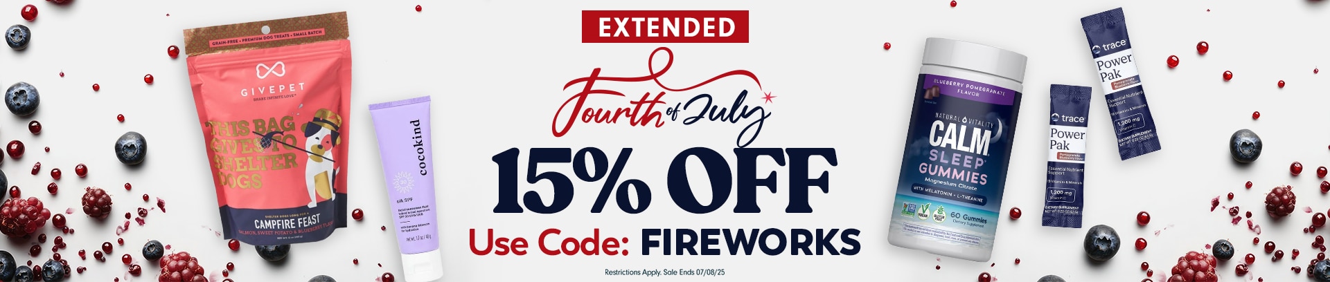 15% OFF 4th of July Sale Extended