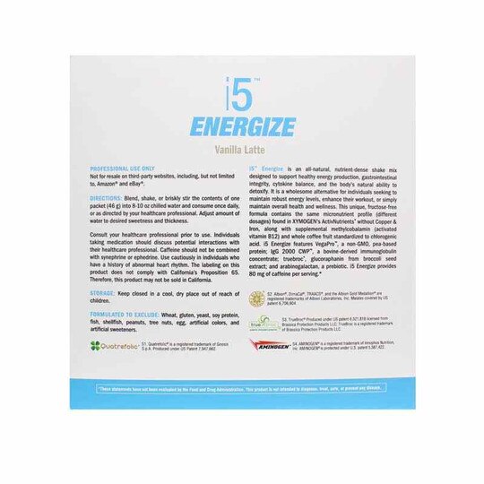 i5 Energize Shake Vanilla Latte, 10 Packets, XYM