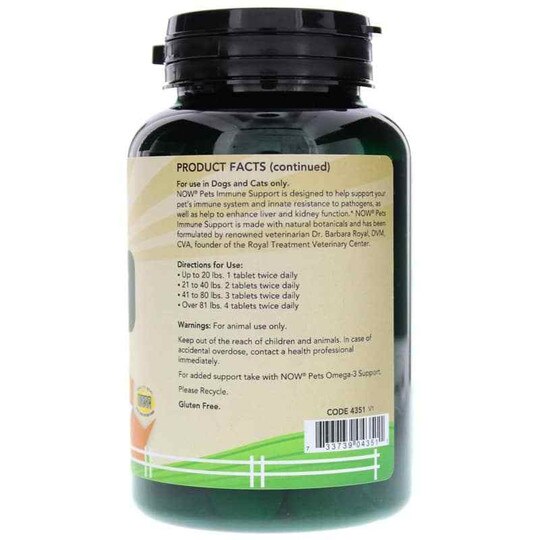 Immune Support for Dogs/Cats, 90 Chewable Tablets, NOW