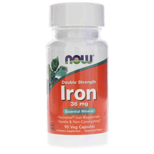 Iron 36 Mg Double Strength, 90 Veg Capsules, NOW