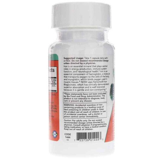 Iron 36 Mg Double Strength, 90 Veg Capsules, NOW