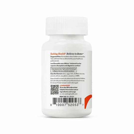 Iron Chewable, 60 Chewable Tablets, SKH