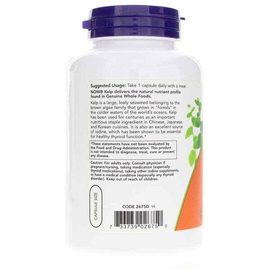Kelp Caps 325 Mcg of Natural Iodine, 250 Veg Capsules, NOW