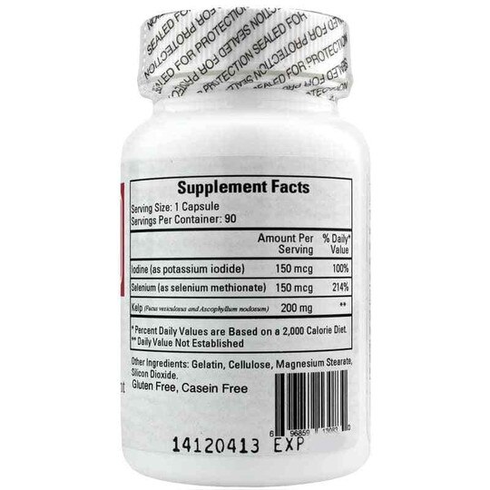 Kelp with Natural Selenium and Iodine, 90 Capsules, ECF