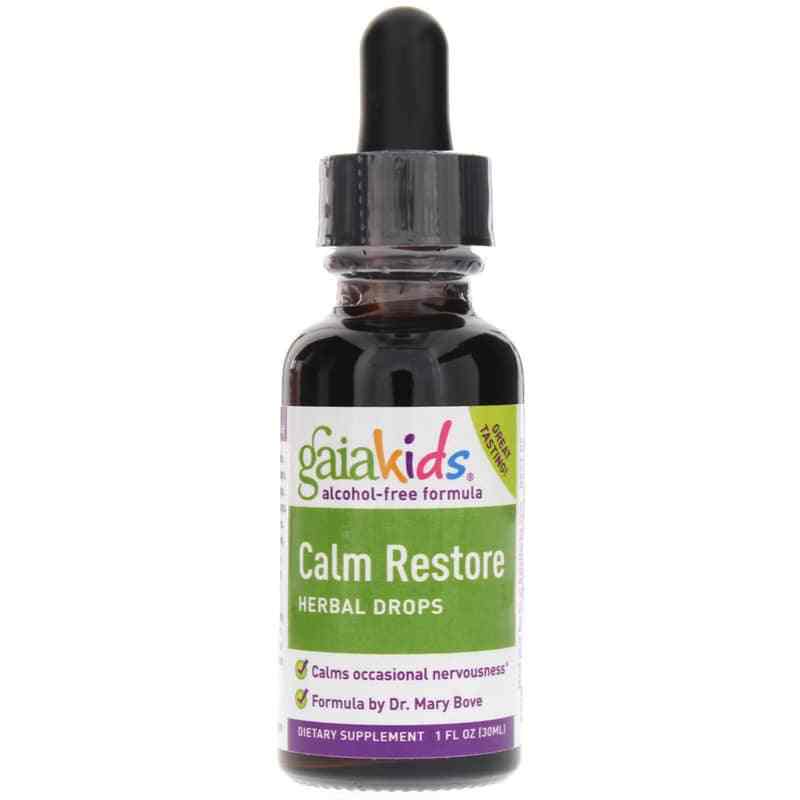 Kids Calm Restore Herbal Drops AlcoholFree, Gaia Herbs