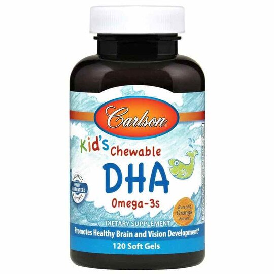 Kids Chewable DHA Omega3s with Natural Orange Flavor, Carlson Labs
