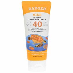 Kids MIneral Sunscreen Cream Clear Zinc SPF 40 Tangerine Vanilla