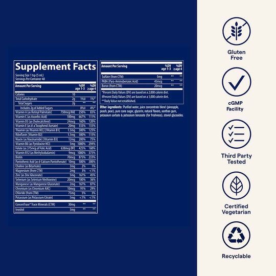 Children's Multi Liquid Tropical Punch, 8 Oz, TMR