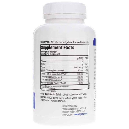 Kyolic Cholesterol & Circulation Health, 90 Softgels, KYO