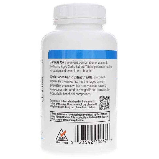 Kyolic Formula 106 Circulation, 200 Capsules, KYO