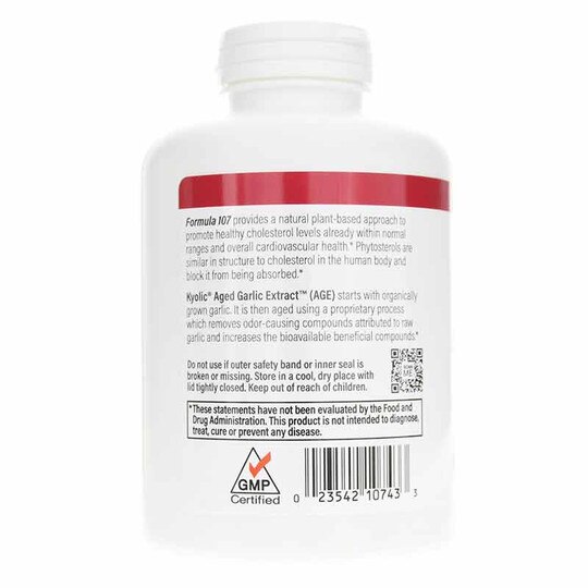Kyolic Formula 107 Phytosterols Cholesterol, 240 Capsul, KYO