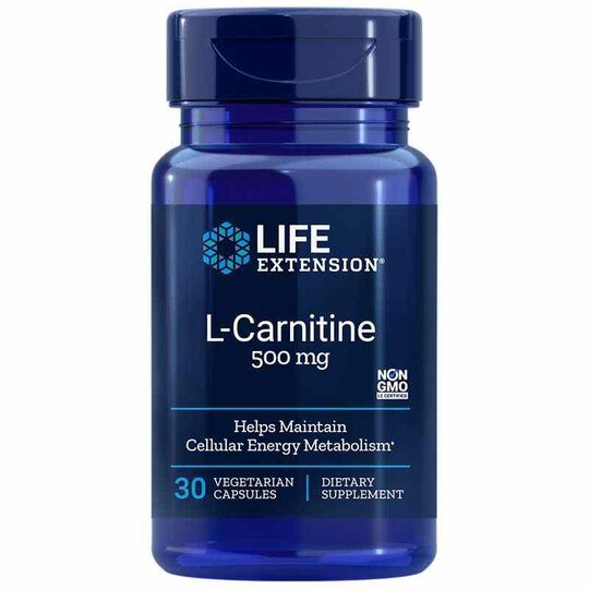 L-Carnitine 500 Mg, 30 Veg Capsules, LFE