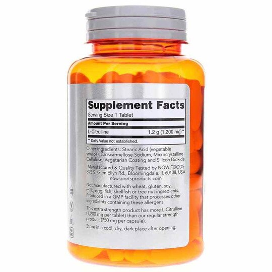 L-Citrulline 1200 Mg, 120 Tablets, NOW