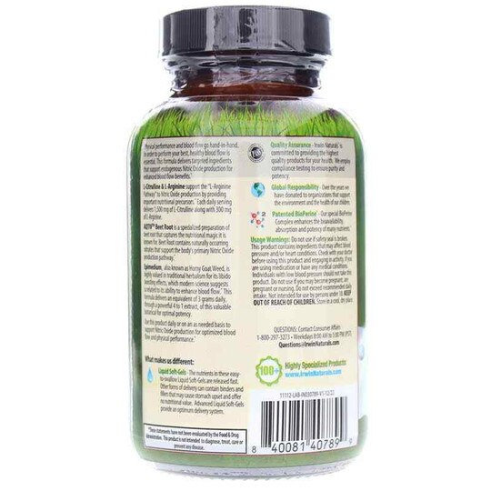 L-Citrulline + L-Arginine, 60 Liquid Softgels, IRN