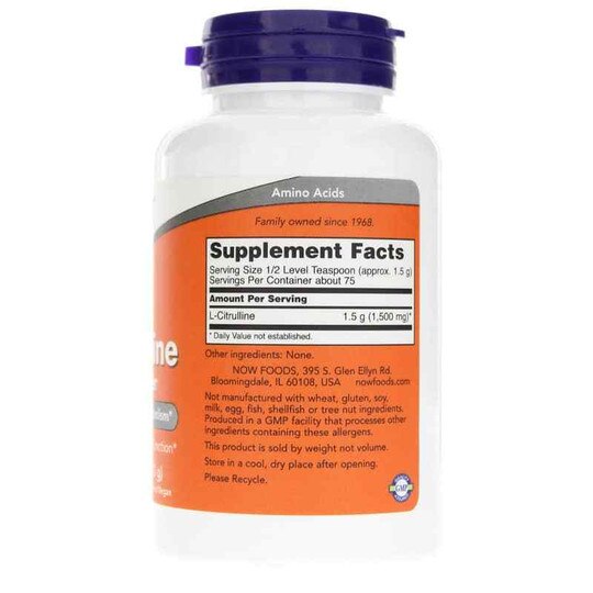 L-Citrulline Pure Powder, 4 Oz, NOW