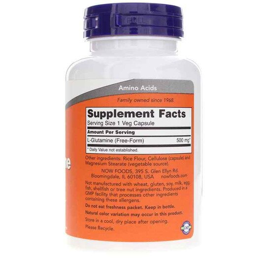 L-Glutamine 500 Mg, 120 Veg Capsules, NOW