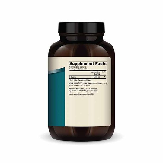 L-Glycine 1000 Mg, 180 Capsules, DRM