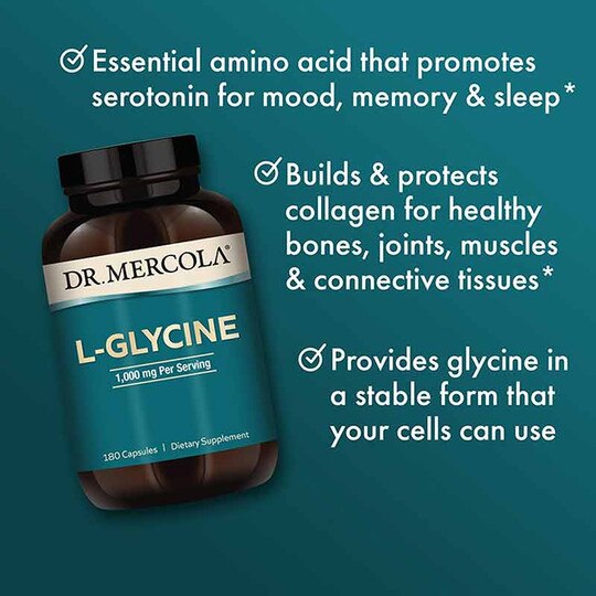L-Glycine 1000 Mg, 180 Capsules, DRM