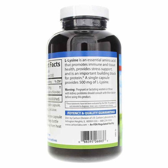 L-Lysine 500 Mg, 300 Capsules, CL