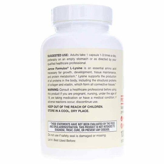 L-Lysine 500 Mg, 100 Capsules, JRF