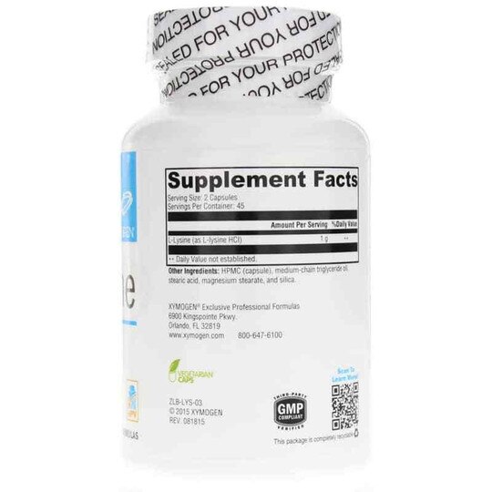 L-Lysine, 90 Veg Capsules, XYM
