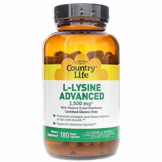 L-Lysine Advanced 1500 Mg, 180 Vegan Capsules, CTL