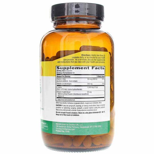 L-Lysine Advanced 1500 Mg, 180 Vegan Capsules, CTL