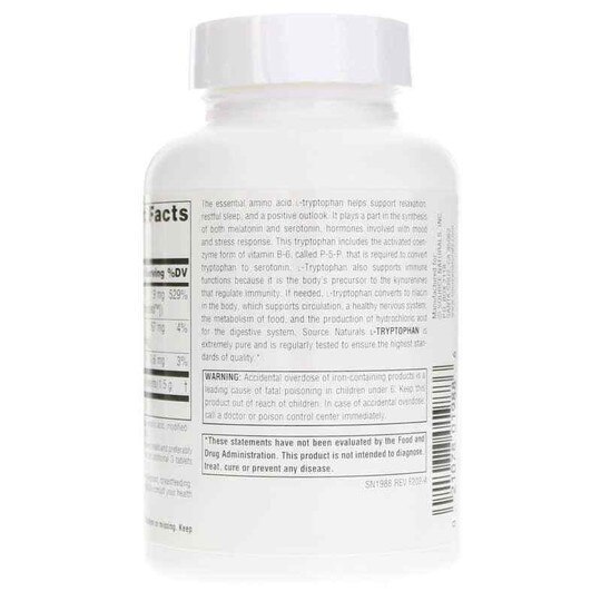 L-Tryptophan 500 Mg with Coenzyme B-6, 120 Tablets, SNN