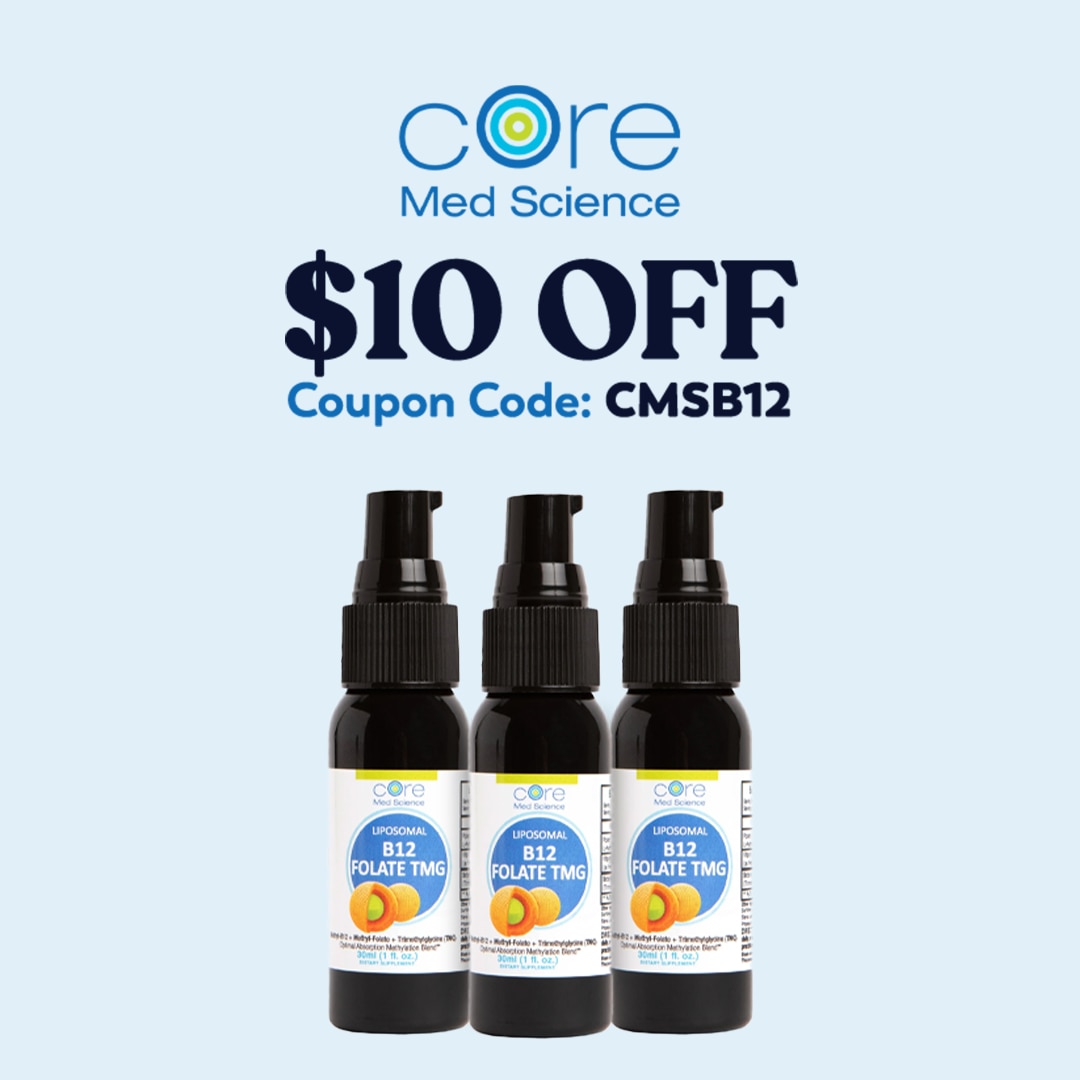 $10 OFF Core Med Science Liposomal B12 Folate TMG Spray