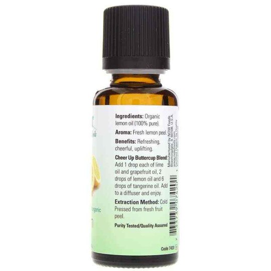 Lemon Organic Essential Oil, 1 Oz, NOW