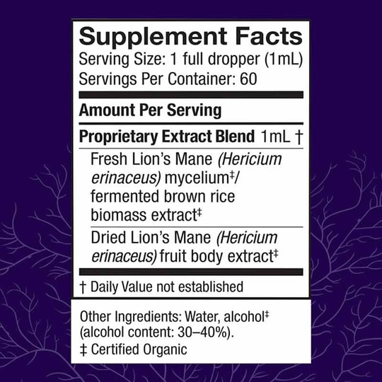 Lion's Mane Extract Memory & Nerve Support, 2 Oz, HDF