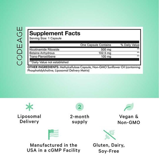 Liposomal Nicotinamide Riboside+, 60 Capsules, CDE