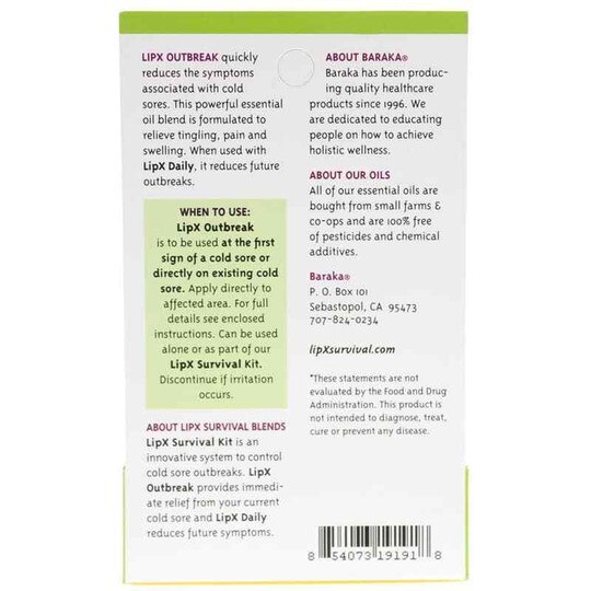 LipX Outbreak Cold Sore Relief, 4 Ml, BKA