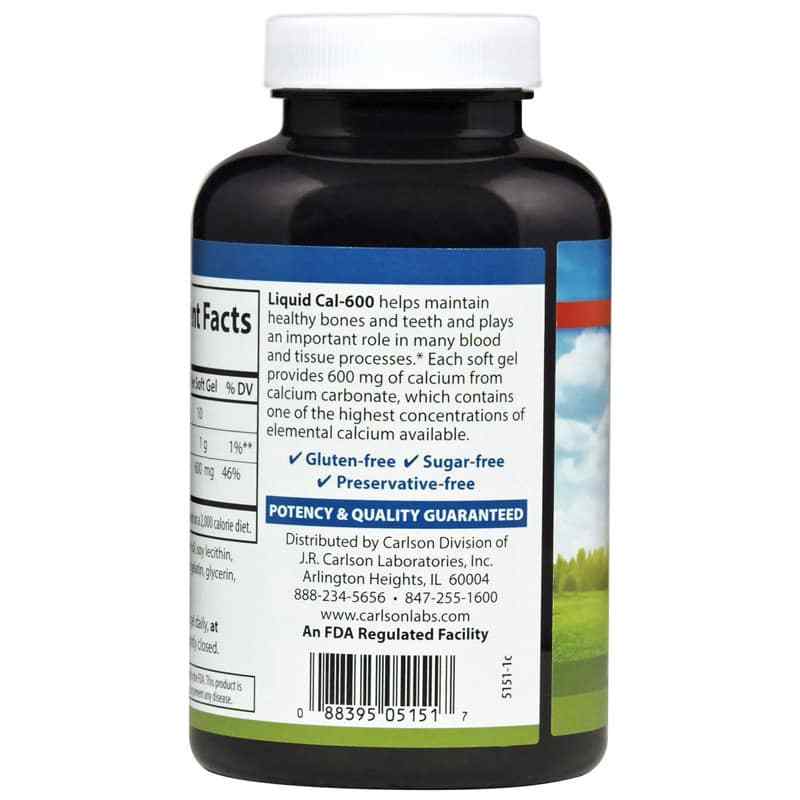 Liquid Cal600 600 Mg Calcium, Carlson Labs