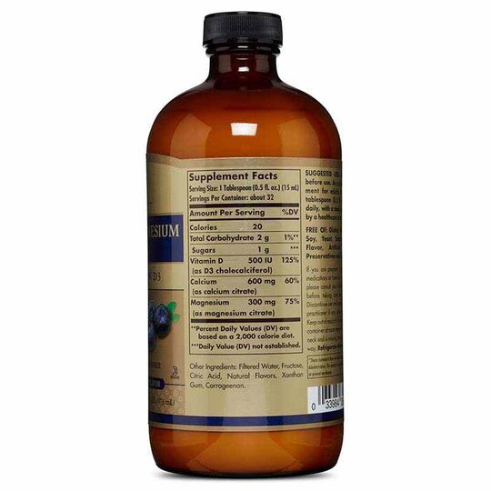 Liquid Calcium Magnesium Citrate with Vitamin D3, 16 Oz, SLG