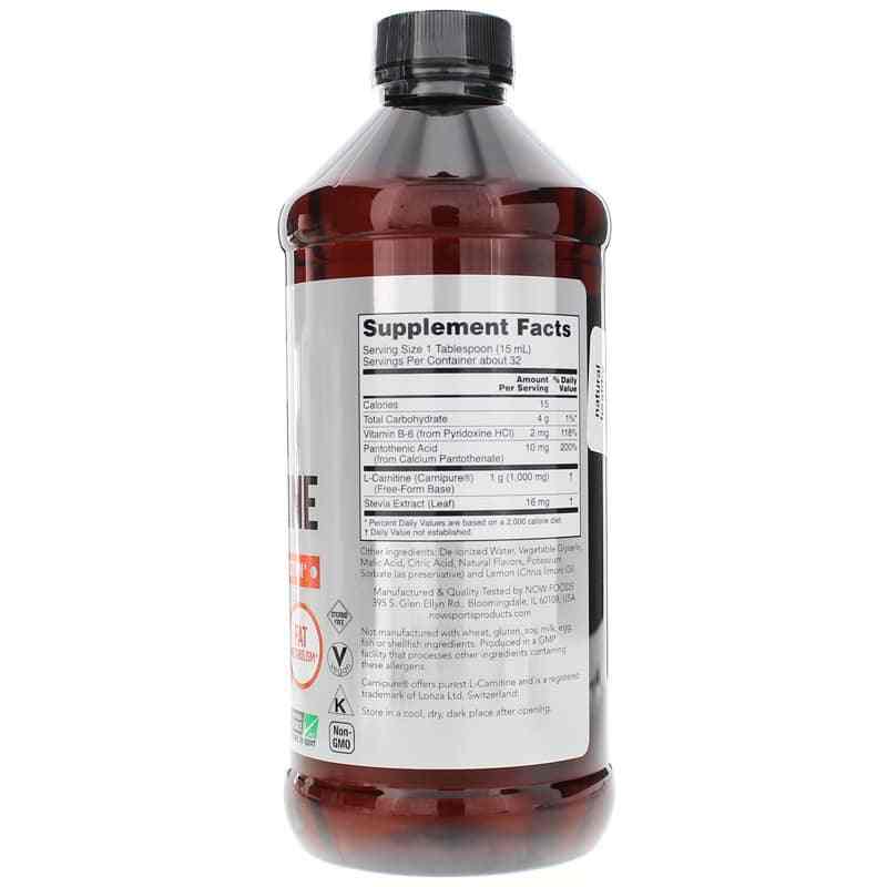 Liquid LCarnitine 1000 Mg, NOW Foods