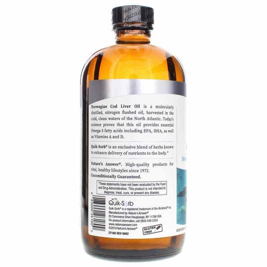 Liquid Norwegian Cod Liver Oil Lemon Lime, 16 Oz, NAN
