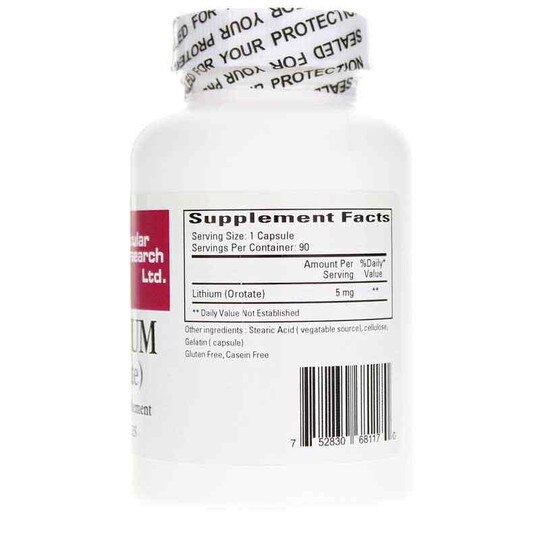 Lithium (Orotate) 5 Mg, 90 Capsules, CR