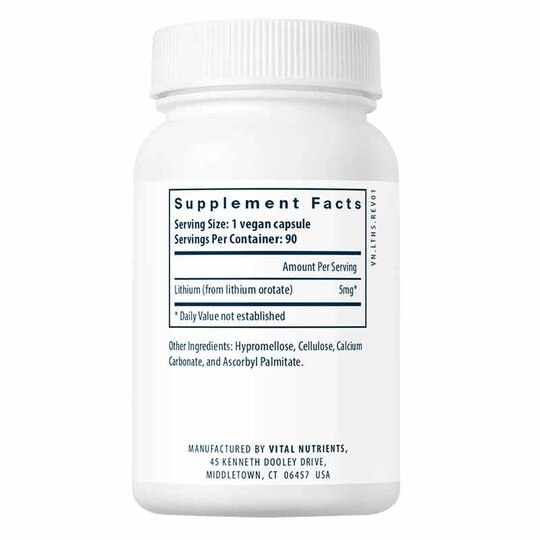 Lithium Orotate 5 Mg Vital Nutrients