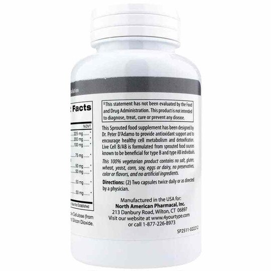 Live Cell Type B & AB, 90 Veg Capsules, DAPN