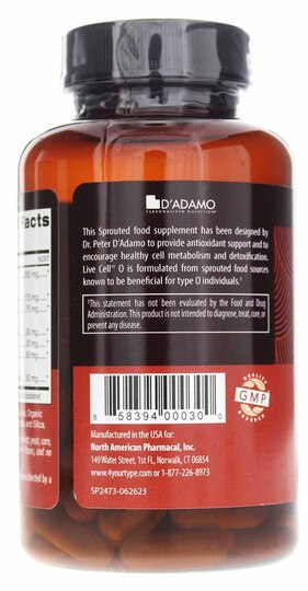 Live Cell Type O, 90 Veg Capsules, DAPN