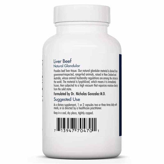 Liver Beef Natural Glandular, 125 Veg Capsules, ARG