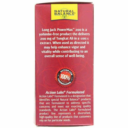 Long Jack PowerMax 200, 60 Veg Capsules, NBL