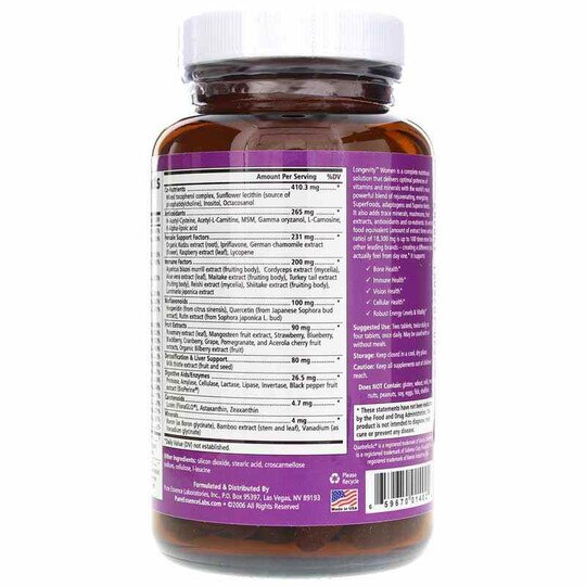 Longevity Women Ultimate Feminine Support System, 120 T, PEL