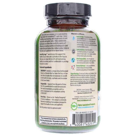 Love My Legs Vein + Circulation, 60 Liquid Softgels, IRN
