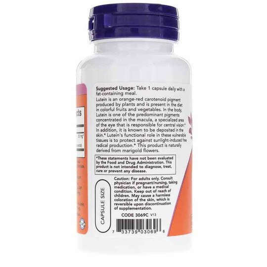 Lutein 20 Mg Double Strength, 90 Veg Capsules, NOW