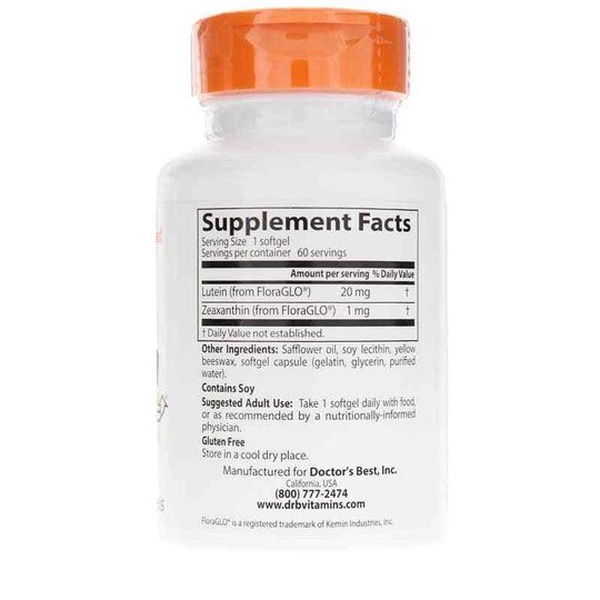 Lutein with FloraGLO 20 Mg, 60 Softgels, DRB