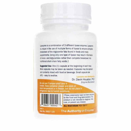 Lypazyme Enzyme for Fat Digestion, 120 Capsules, HSE