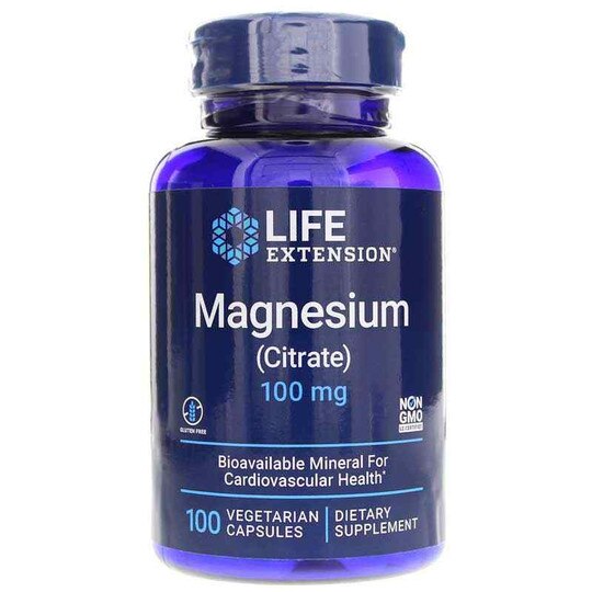 Magnesium Citrate 100 Mg, 100 Veg Capsules, LFE