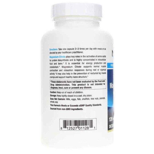 Magnesium Citrate Capsules Extra Strength, 120 Veg Capsules, NUM